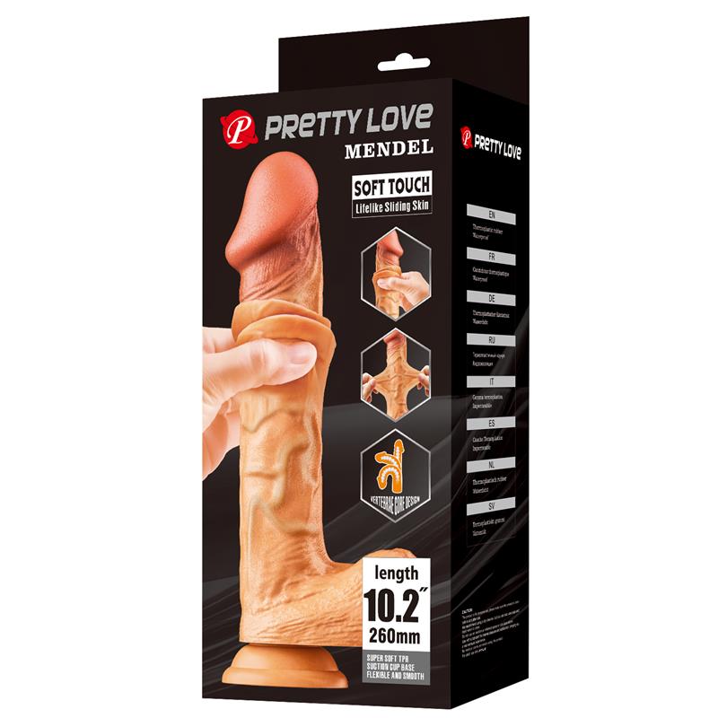 Mendel Dildo Realista Piel Deslizante Retractil 26 cm