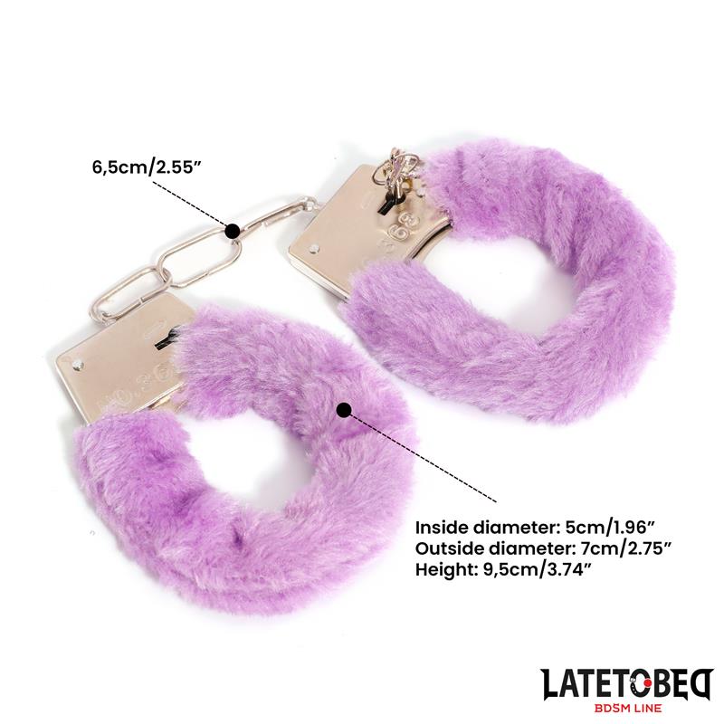 Esposas de Metal Furry de Pelo Purpura