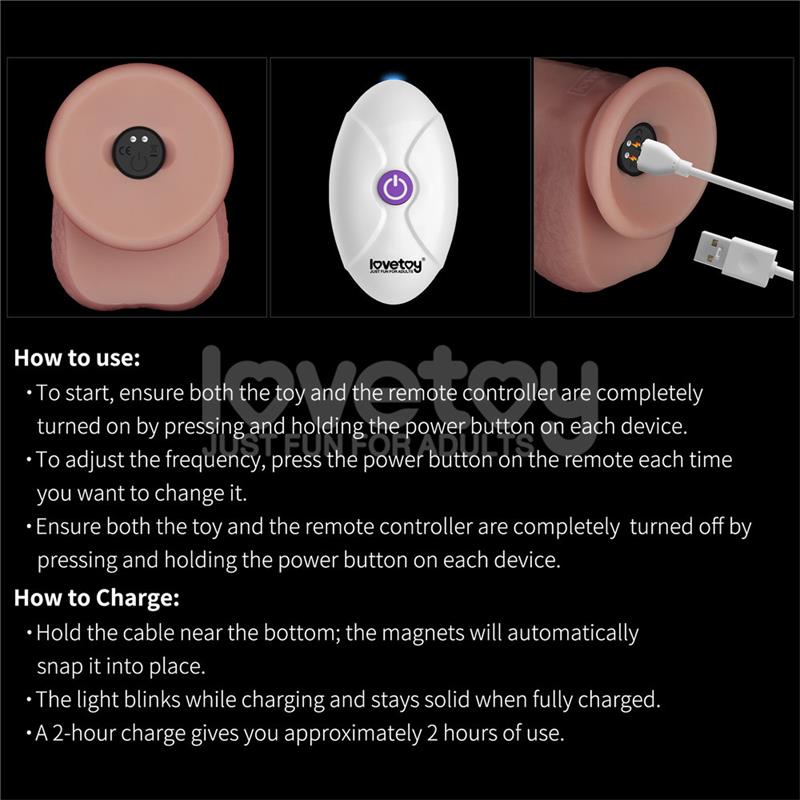 Dildo con Vibracion Piel Deslizante Silicona Dual Layer 8