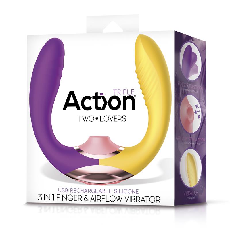 Two Lovers 3 in 1 Vibrador con Finger y Succion