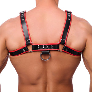 Arnés de Piel Premium Rojo-Negro