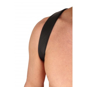 ARNÉS "MARIPOSA" EN CUERO NEGRO/NEGRO