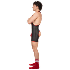 Singlet Cuerpo Kam Negro-Rojo