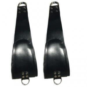 juego de 2 soportes de cuero para el pie del arnés + 2 mosquetones - 60cm