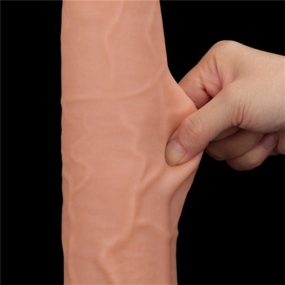 Dildo Dual Layer Piel Retractil 135