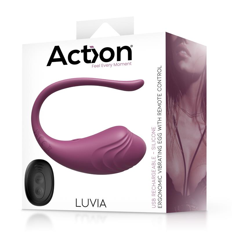 Luvia Huevo Vibrador con Control Remoto USB Púrpura