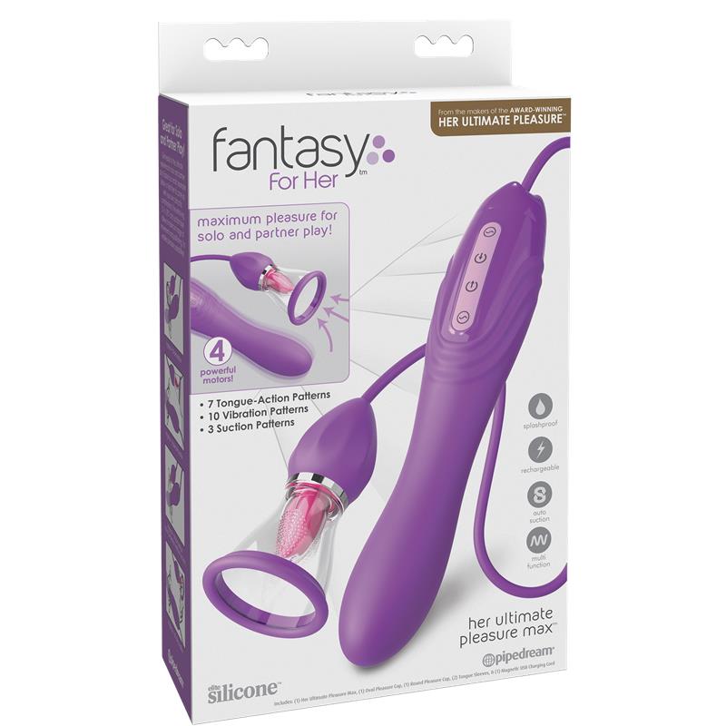 Estimulador con Lengua Succion y Vibracion Her Ultimate Pleasure Max
