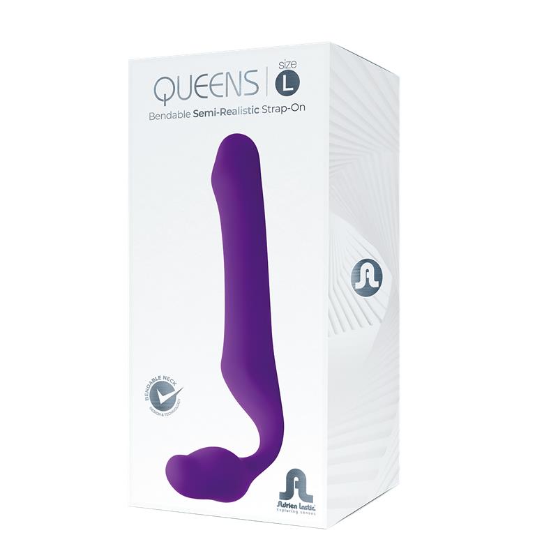 Queens L Dildo Strap On sin Tirantes Silicona Purpura Oscuro