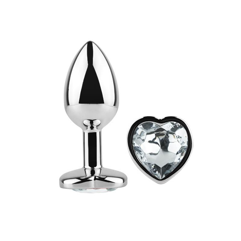 Plug Anal con Joya de Corazon Blanco Talla M