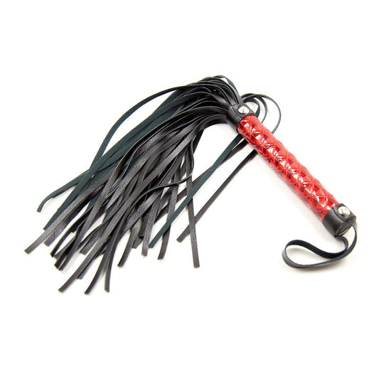 Flogger Patron de Diamante y Mango de Metal 39 cm Rojo