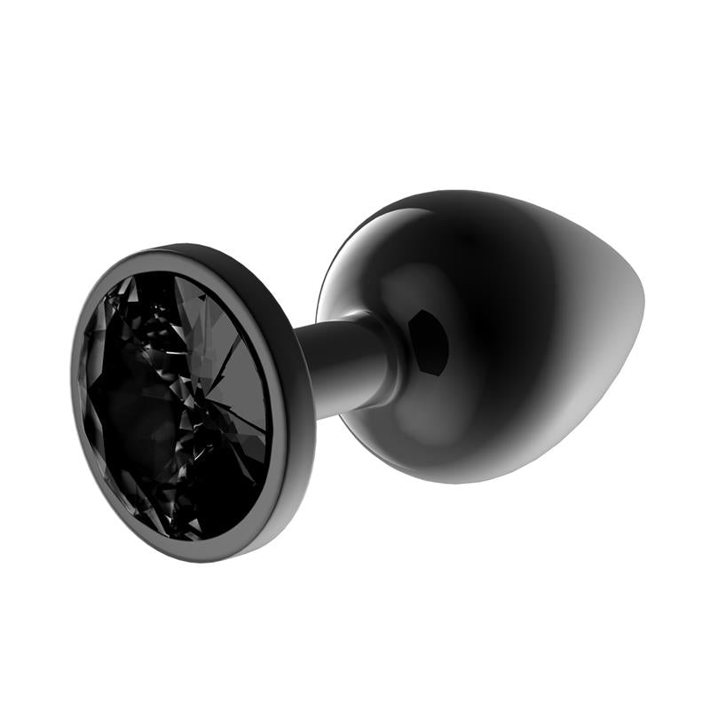 Blackgem Plug Anal Metalico con Joya Color Negro Talla M