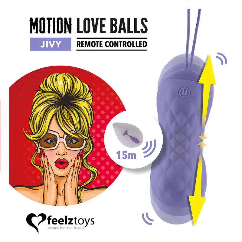 Huevo Vibrador Motion Love Balls con Control Remoto Jivy Purpura