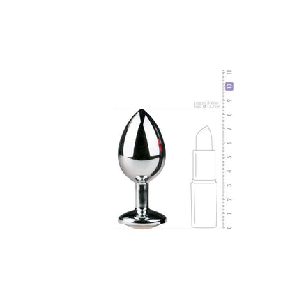 Plug con Cristal Transparente No2 Plateado