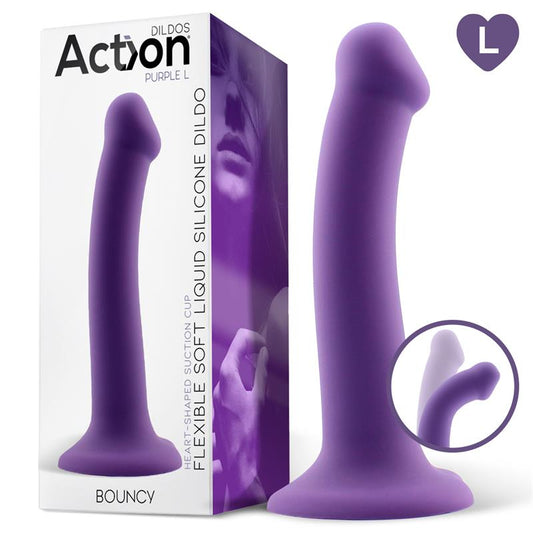 Bouncy Dildo Silicone Flexible Hiper Flexible 75 19 cm Talla L Purpura