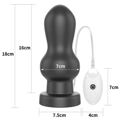 Plug Anal con Vibracion King Sized 7 Negro