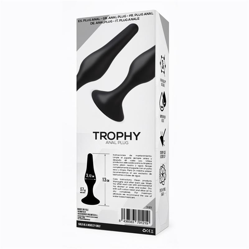 Trophy Plug Anal 13 cm Silicona Negro