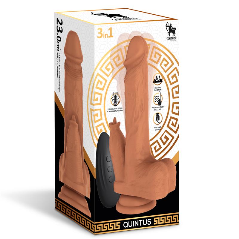 Quintus Dildo con Vibracion Thrusting y Waving 360º 9 23 cm