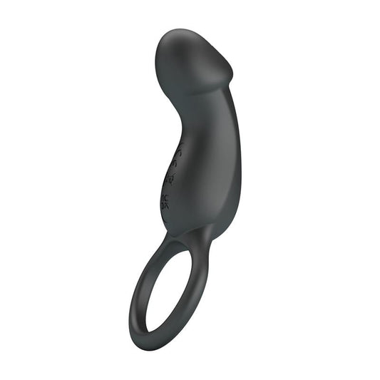 Trae Anillo Vibrador Silicona USB Negro