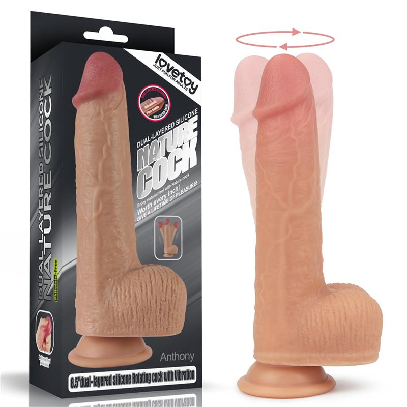 Dildo Nature Cock con Vibracion y Rotacion Anthony Natural