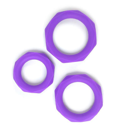 Set de 3 Anillos para el Pene Silicona Purpura