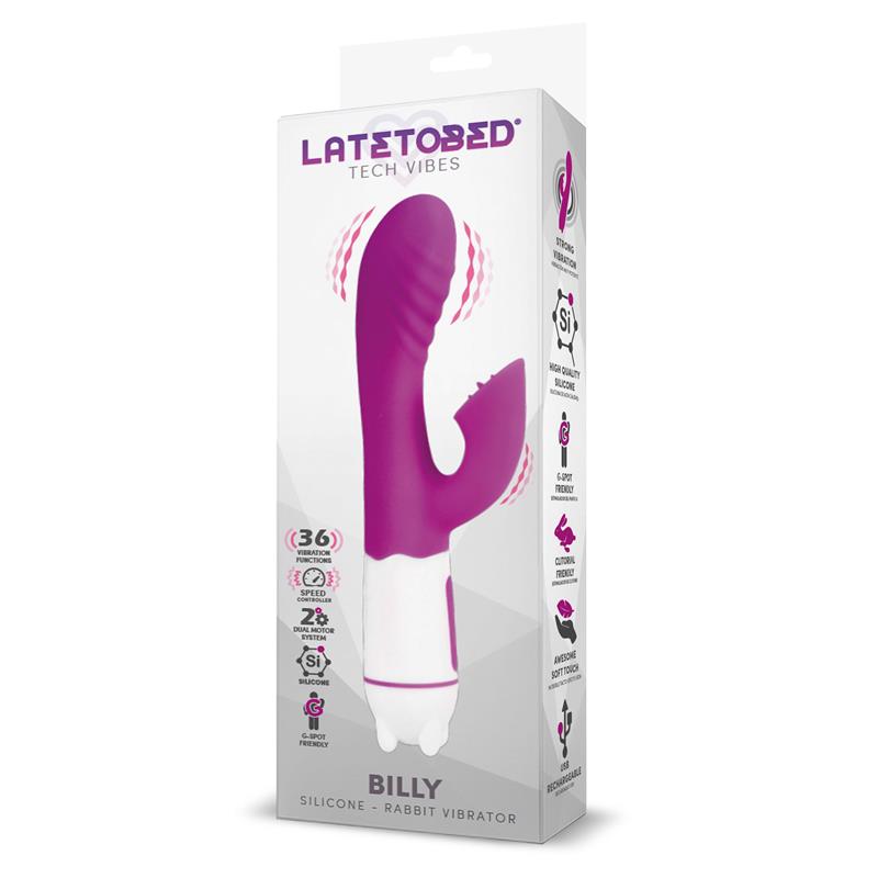 Billy Vibrador USB 36 Funciones Silicona Purpura