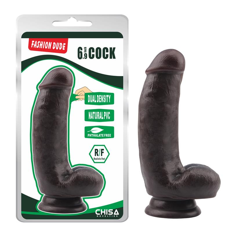 Dildo Dual Density Fashion Dude 172 x 41 cm Marron