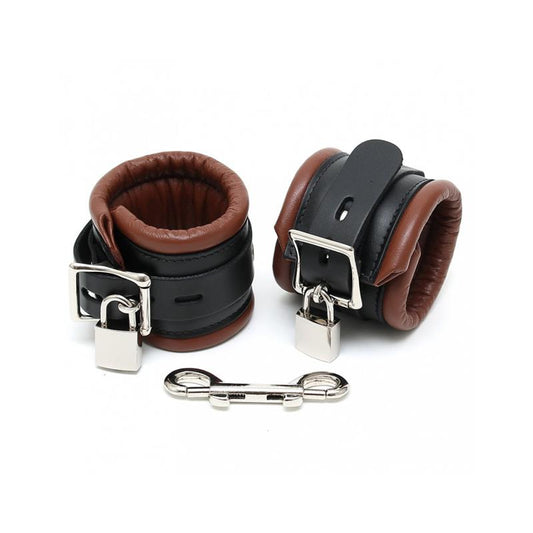 Esposas para Pies Cuero Negro y Marron 7cm Candados