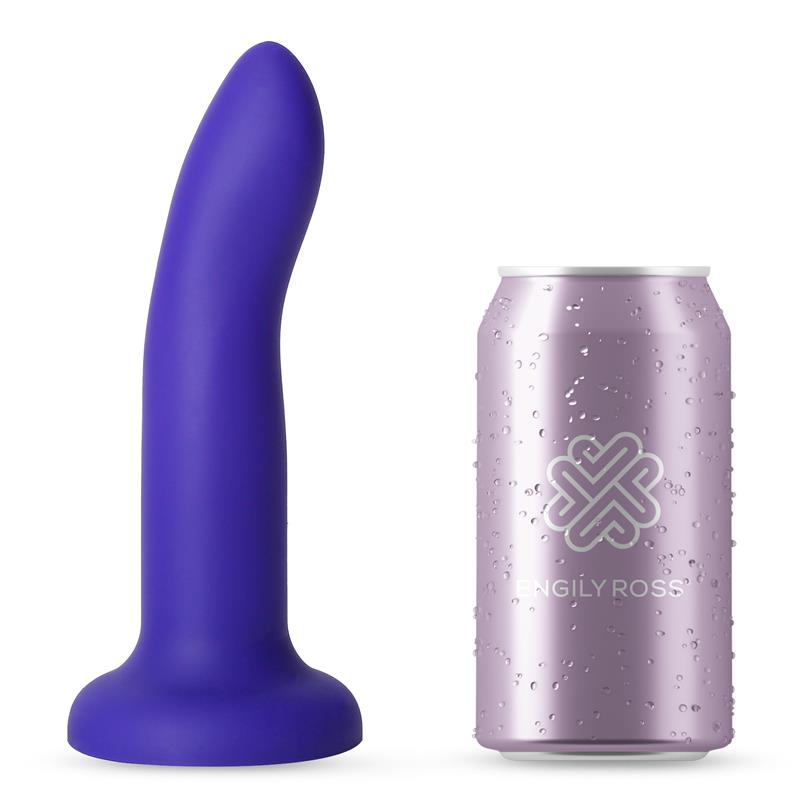 Dildo con Vibracion que Cambia de Color Azul a Purpura Talla M 17 cm