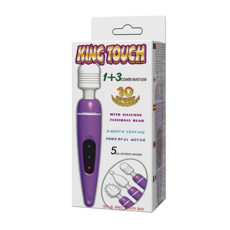 Pack Masajeador y Cabezales King Touch Purpura