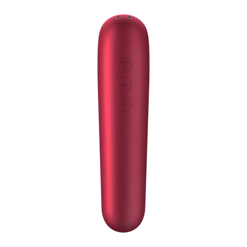 Dual Love Vibrador y Succionador de Aire Pulsado Rojo