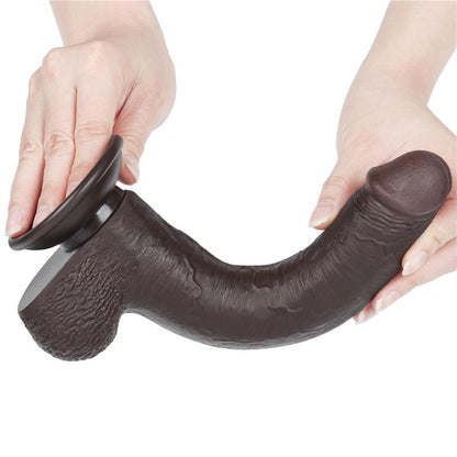 Dildo Dual Density Piel Deslizante Retractil 9