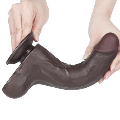 Dildo Dual Density Piel Deslizante Retractil 85