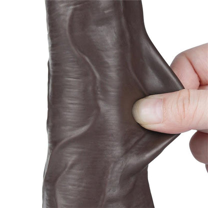 Dildo Dual Density Piel Deslizante Retractil 85