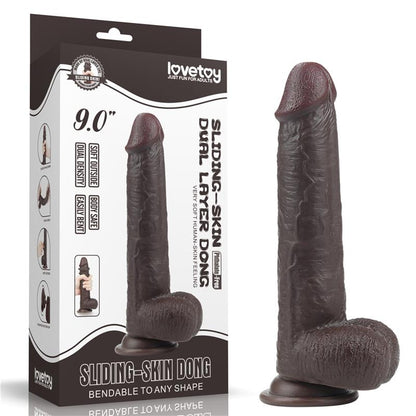 Dildo con Piel Retractil 9 Negro