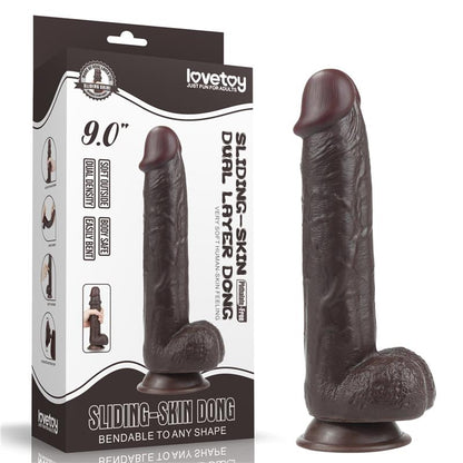 Dildo con Piel Retractil 9 Negro