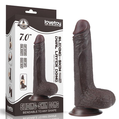 Dildo con Piel Retractil 7 Negro