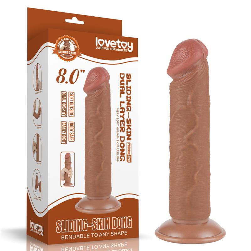 Dildo con Piel Retractil 8 Bronceado