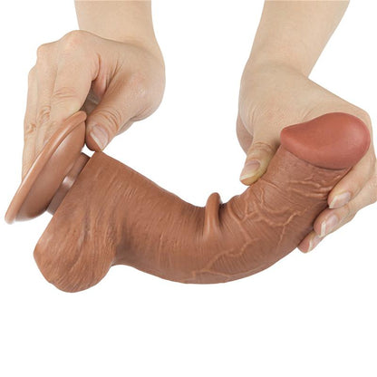 Dildo con Piel Retractil Skin 8 Bronceado