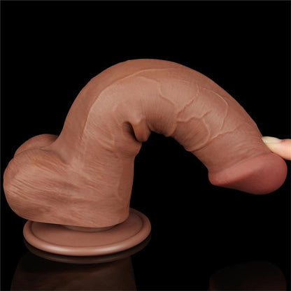Dildo con Piel Retractil Skin 8 Bronceado