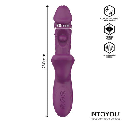Bella Vibrador Doble Bola Cosquilleante y Mordisqueo 3 Motores