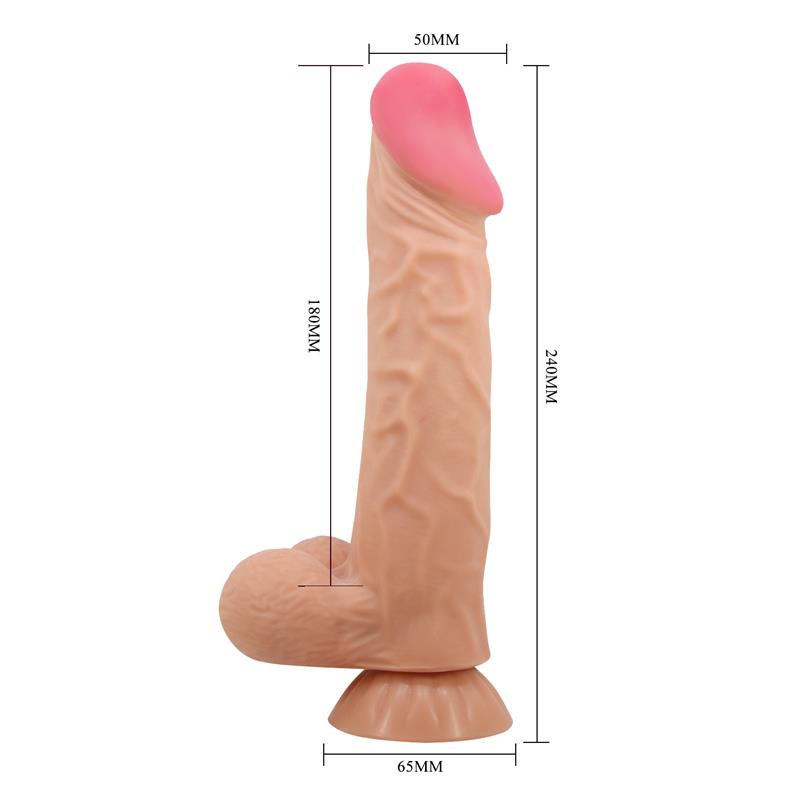 Dildo Realista Doble Densidad Piel Deslizante Retractil 24 cm