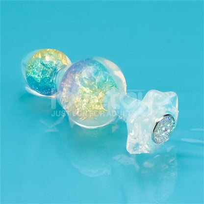 Gemoria Plug Anal de Silicona con Centro de Cristal Multicolor