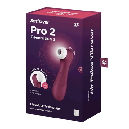 Pro 2 Gen 3 Liquid Air Technology Succión y Vibración Wine Red - Rojo Vino