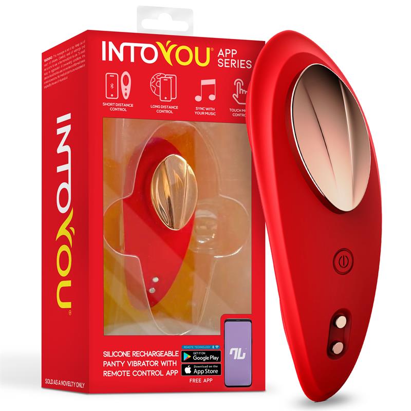 Vibrador de Braguita con APP Silicona Rojo