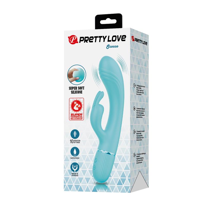 Scocco Vibrador con Rabbit Turquesa