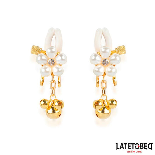 Pinzas para Pezones con Flor de Perlas