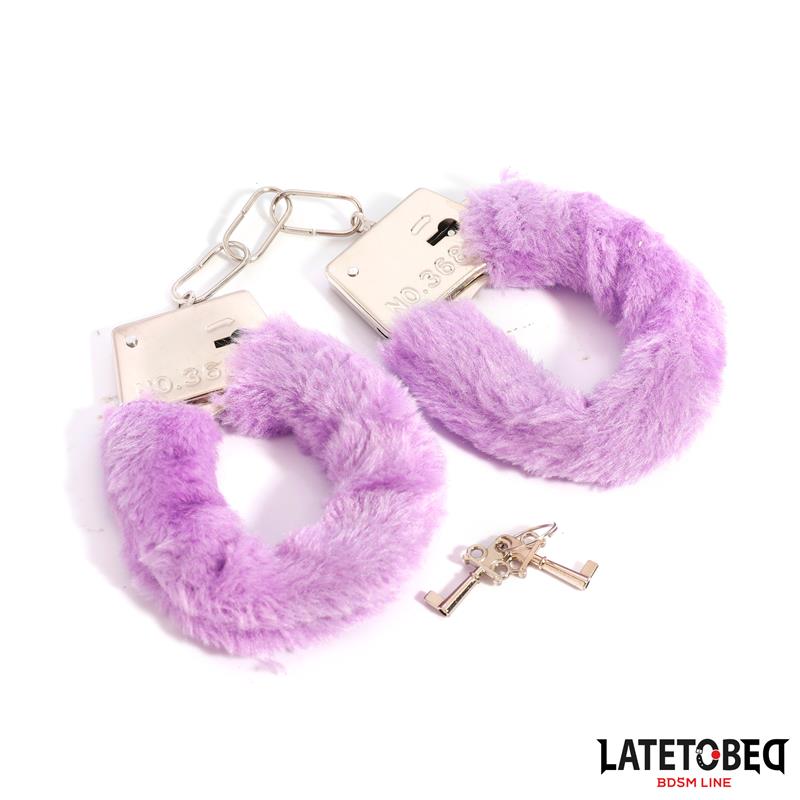 Esposas de Metal Furry de Pelo Purpura