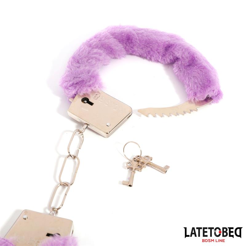 Esposas de Metal Furry de Pelo Purpura