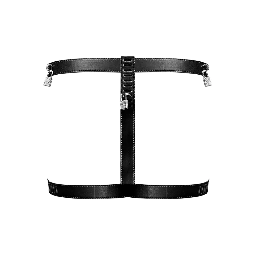 Scorpio - Tanga de Castidad de Imitación Cuero - Talla Única - Negro