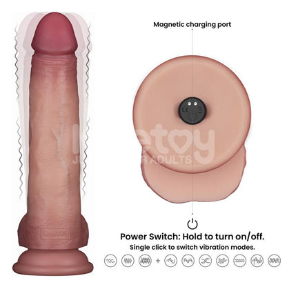 Dildo con Vibracion Piel Deslizante Silicona Dual Layer 85